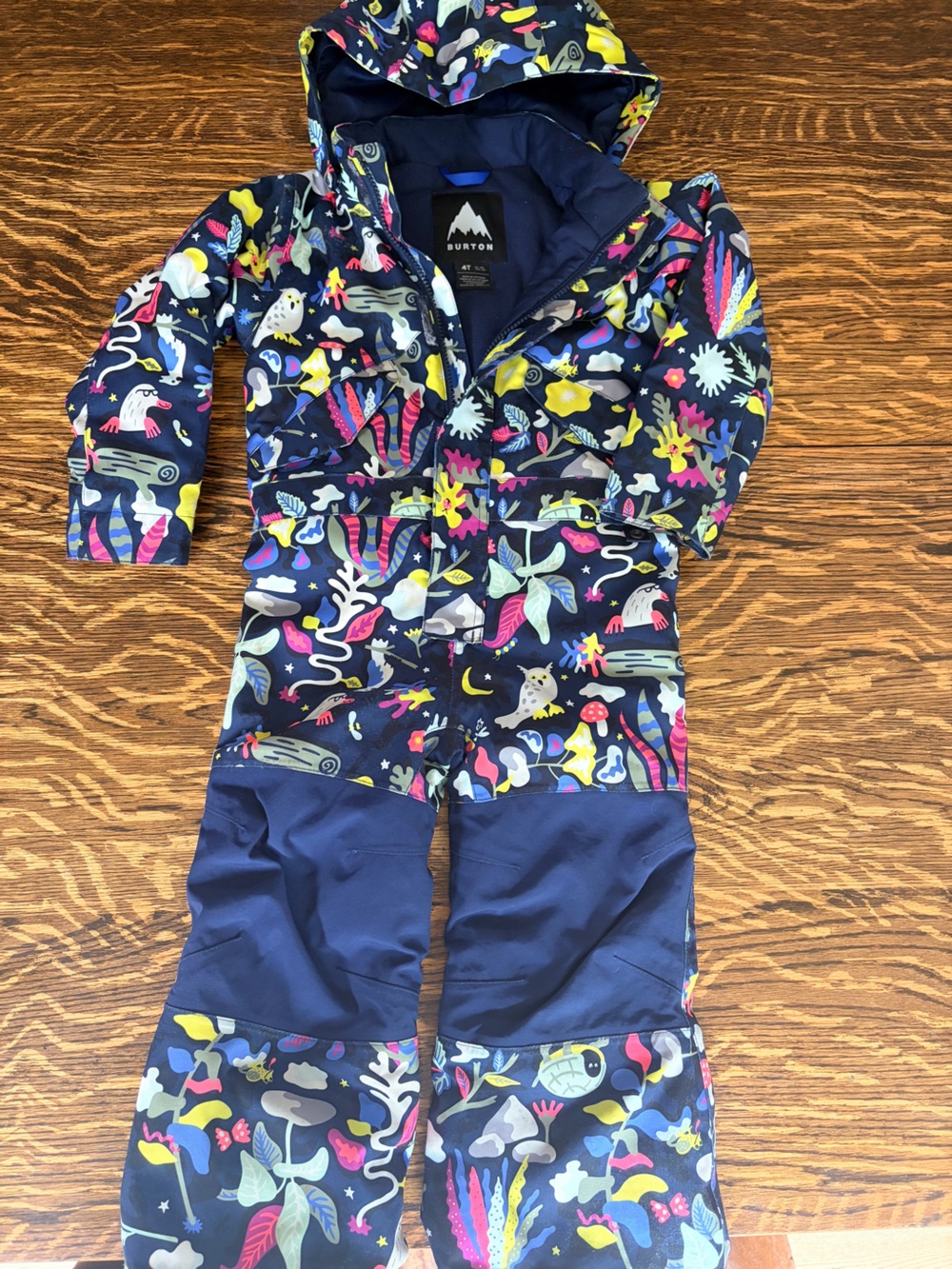 Burton Kids Navy Multicolor Printed Insulated Snowsuit One-Piece size 4T